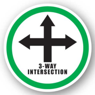 Golvmarkering 3-way intersection