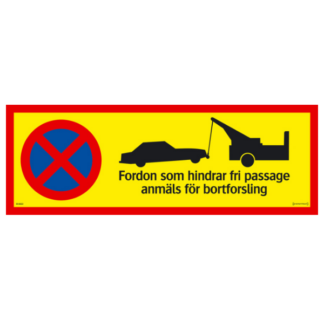 Förbjudet att stanna Fordon som hindrar fri passage