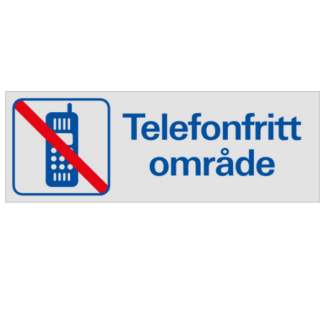 Symbolskylt Telefonfritt område