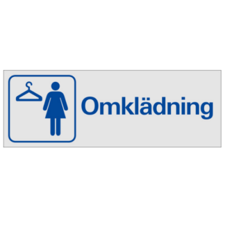 Symbolskylt Omklädning dam