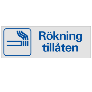 Symbolskylt Rökning tillåten