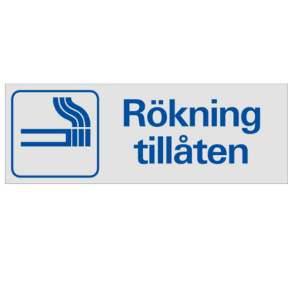 Symbolskylt Rökning tillåten