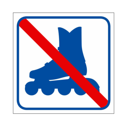 Pictrogram Förbjudet att åka inlines och rullskridskor