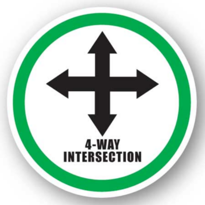 Golvmarkering 4-way intersection