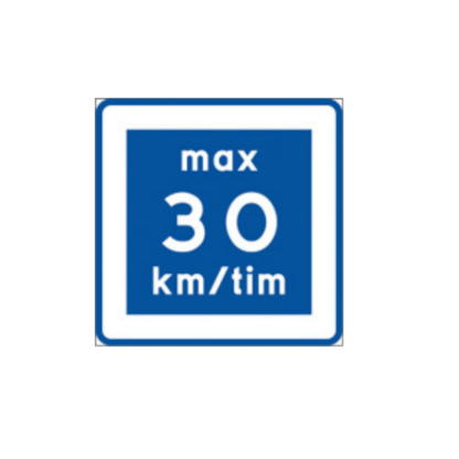 Vägmärken Rekommenderad lägre hastighet max 30 km/tim