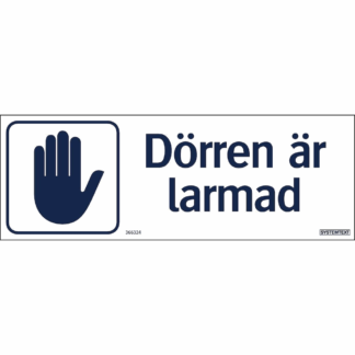 Dörren är larmad endast nödutgång