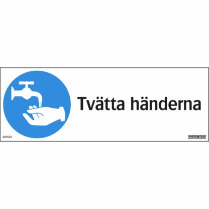 Påbudsskylt Tvätta händerna