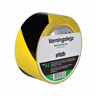 Varningstape Gul/Svart Extra slitstark