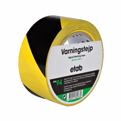 Varningstape Gul/Svart Extra slitstark