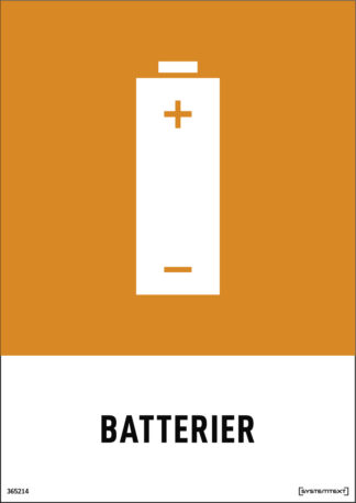 Återvinningsdekal Batterier med symbol