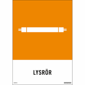 Återvinningsdekal Lysrör med symbol