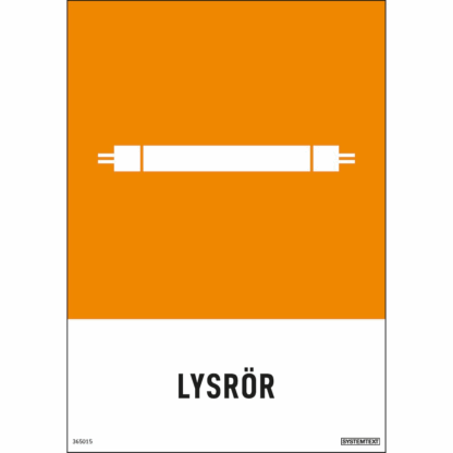 Återvinningsdekal Lysrör med symbol