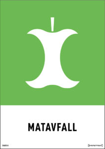 Återvinningsdekal för matavfall med symbol