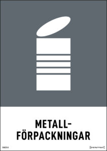 Återvinningsdekal Metalförpackningar med symbol