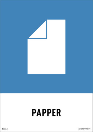 Återvinningsdekal Papper med symbol