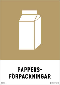 Återvinningsdekal Pappersförpackningar med symbol