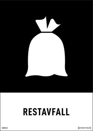 Återvinningsdekal för restavfall för tydlig märkning