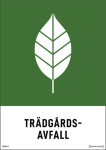 Återvinningsdekal Trädgårdsavfall med symbol