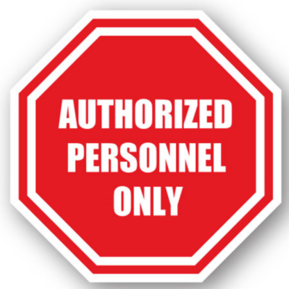 Golvmarkering Authorized personnel only