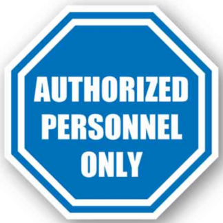 Golvmarkering Authorized personnel only