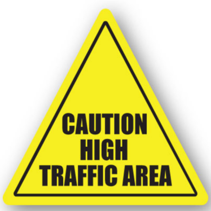 Golvmarkering Varning Caution high traffic area