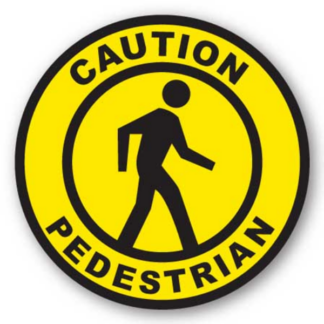 Golvmarkering Caution pedestrian