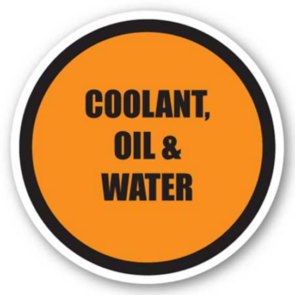 Golvmarkering Coolant, oil and water