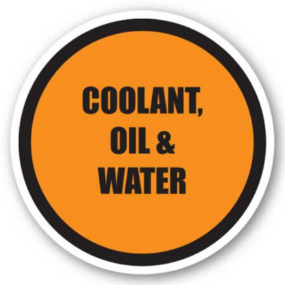 Golvmarkering Coolant, oil and water