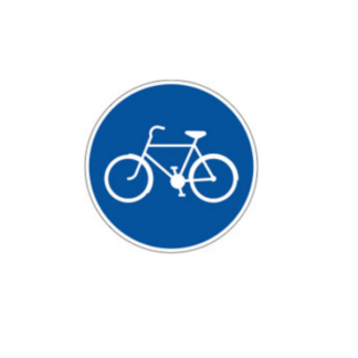 Vägmärken Påbjuden cykel och mopedbana