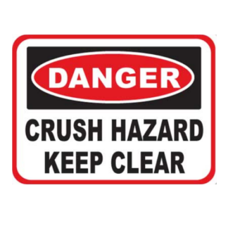 Golvmarkering Crush hazard keep clear