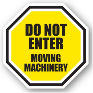 Golvmarkering Do not enter moving machinery