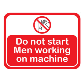 Golvmarkering Do not start men working on machine