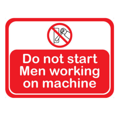 Golvmarkering Do not start men working on machine