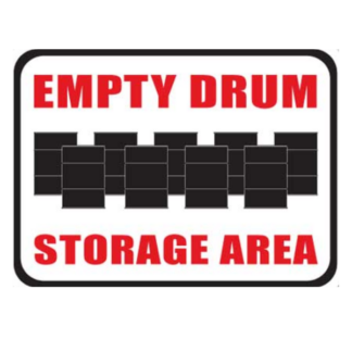 Golvmarkering Empty drum storage area