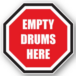 Golvmarkering Empty drums here