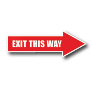 Golvmarkering Arrow Exit this way