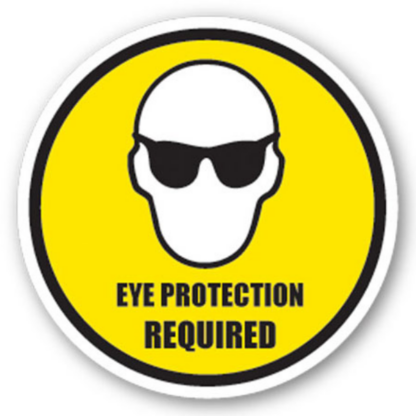 Golvmarkering Eye protection required