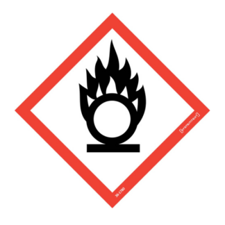 Faropiktogram CLP Oxiderande GHS03
