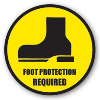 Golvmarkering Foot protection required