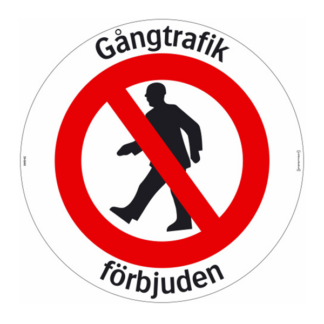 Gångtrafik förbjuden, Golvdekal
