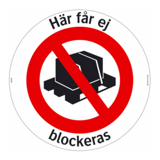 Här får ej blockeras, Golvdekal