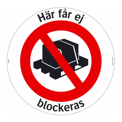 Här får ej blockeras, Golvdekal