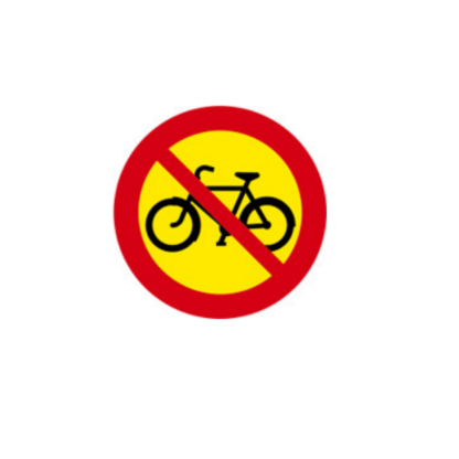 Vägmärken Förbud mot trafik med cykel och moped klass 2