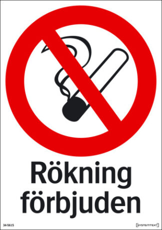 Förbud Rökning förbjuden