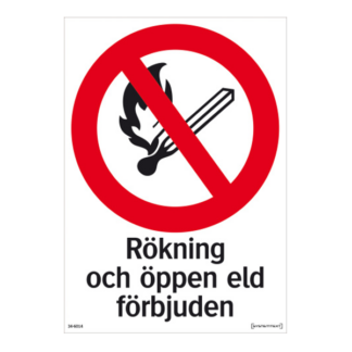 Förbud Rökning och öppen eld förbjuden