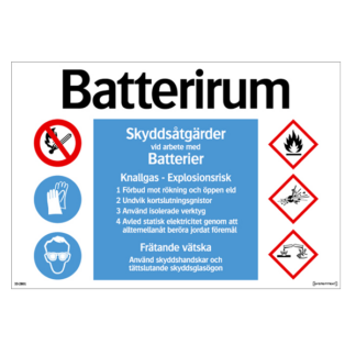 Förbud/Varning/Påbud Batterirum