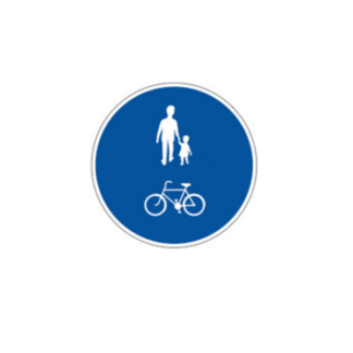Vägmärken Påbjuden gång- och cykelbana, gemensam bana