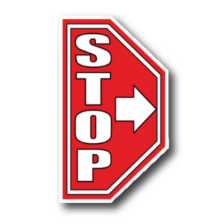 Golvmarkering Half Stop Right