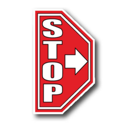 Golvmarkering Half Stop Right