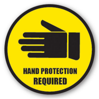 Golvmarkering Hand protection required